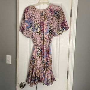 Ted baker above knee floral dress, with waist tie